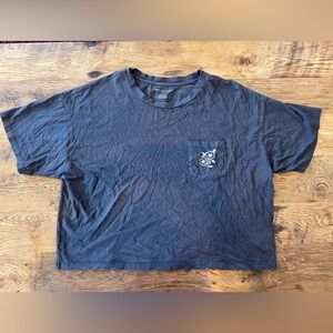 American Eagle Navy Graphic Crop Top